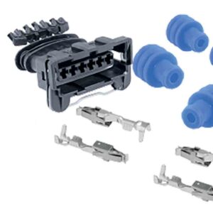 Conector tipo JPT de 6 vías  2,8 mm, terminales, gomas cable y capuchones protectores