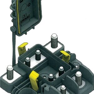 Módulo para 2 fusibles Mega, BF2, CAL de distancia entre agujeros de 51 mm, color negro