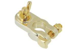 Terminales para baterías bañado en oro de palomilla Negativo