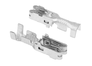 Terminal hembra electrónica automovil no aislado de 6,3 mm tipo UNI F630 CON CLIP