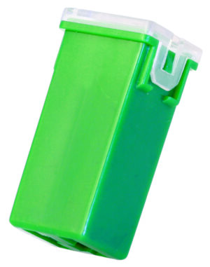 Fusibles Jcase estándar, altos, rectangulares para vehículos, 28 x 10 mm, hasta 32V.
