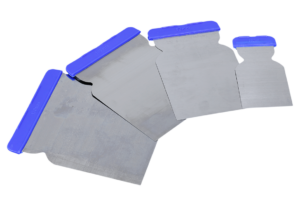 Juego de 4 raspadores de papel tapiz, juego de espátulas, cuchillos de masilla de metal, herramientas de pintura (paquete de 4)