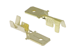 Terminales macho de crimpado de empalme rápido no aislados sin funda, tipo faston.