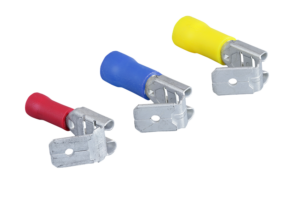 Terminales hembra+macho de 6,4 mm crimpado de empalme rápido,  aislados.