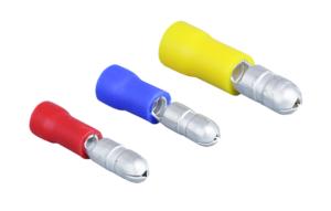 Terminales macho cilíndricos de bala bullet crimpado de empalme rápido,  aislados.
