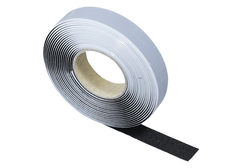 Cinta tipo velcro Autoadhesiva Extra Fuerte - 20 mm× 5 m para interior y exterior - negro