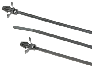 Bridas para montaje a panel de nylon poliamida 6/6  para cables y multiusos. Profesionales, presillas plastico resistente a temperatura