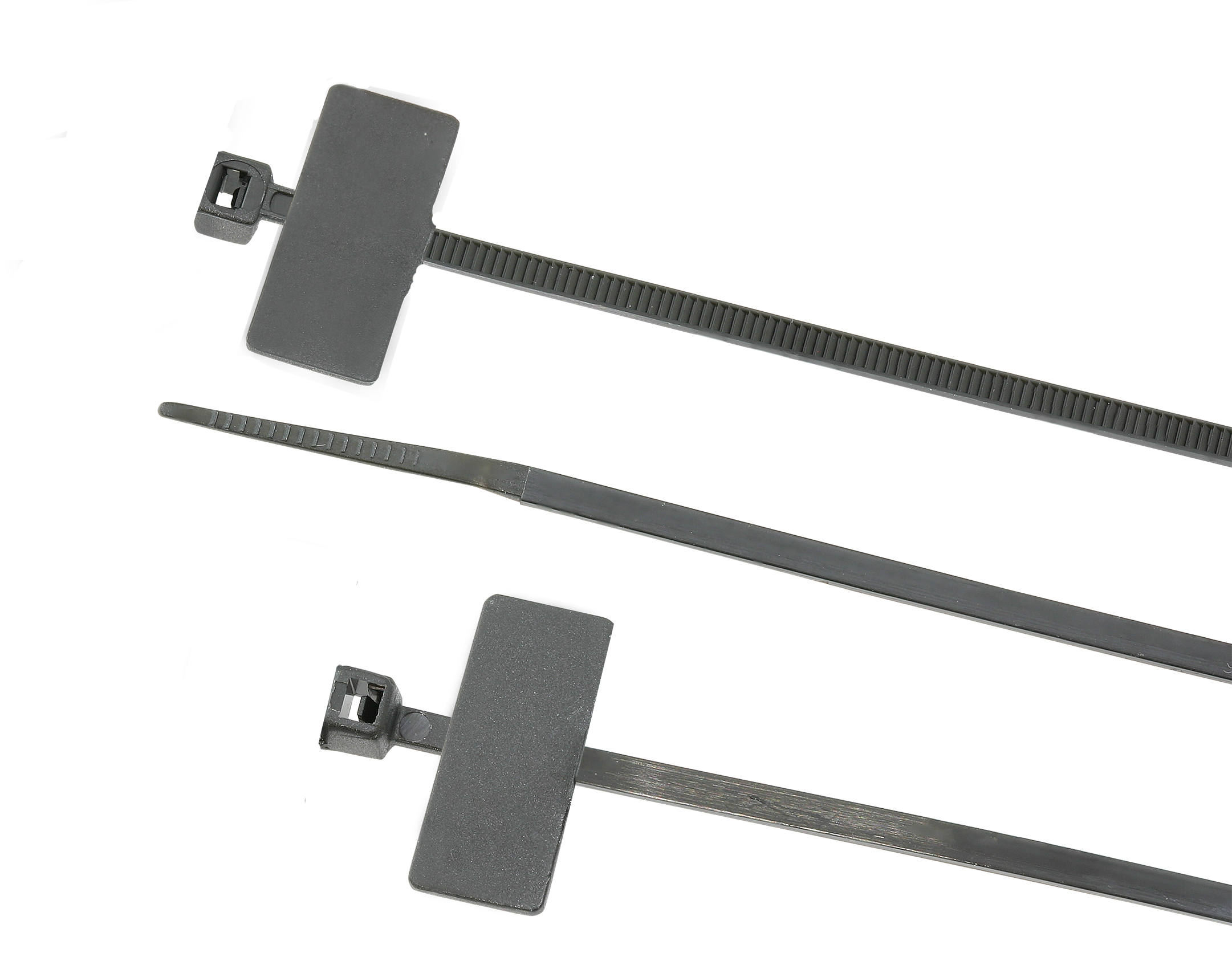 Bridas con forma de etiqueta de nylon poliamida 6/6 para cables y multiusos. Negro. Profesionales, presillas plastico resistente a temperatura - Imagen 2