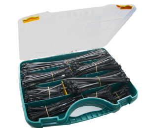 Surtido 2500 pcs de brida de nylon poliamida 6/6 para cables y multiusos. Negro. Profesionales, presillas plastico resistente a temperatura