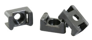 Pieza base de tornillo para bridas y sujetar cables. 15 x10 mm. Nylon 6/6 negro.Tornillo 6 mm.